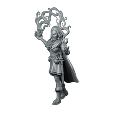 Warlock Woman Miniature Elven Spellcaster Sorceress Miniature 360 Spin 08