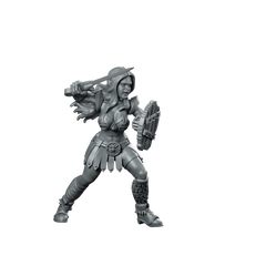 Warrior Amazon Female Barbarian Miniature Miniature 360 Spin 01