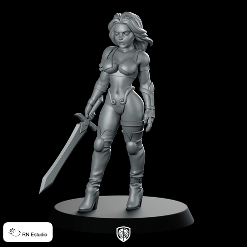 Warrior Princess Miniature Sci - Fi Sword Heroine - RN Estudio - We Print Miniatures