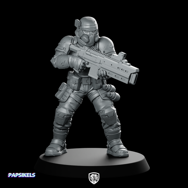 Watanabe Security Patroller Miniature Armoured Sci-Fi Trooper