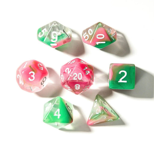 Watermelon Sugar | Acrylic Dice | 7 Piece Set - Tabletop Dominion - We Print Miniatures