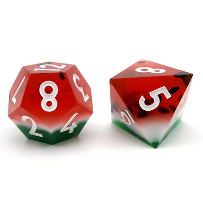 Watermelon Sugar | Sharp Edge Dice | 7 Piece Set - Tabletop Dominion - We Print Miniatures