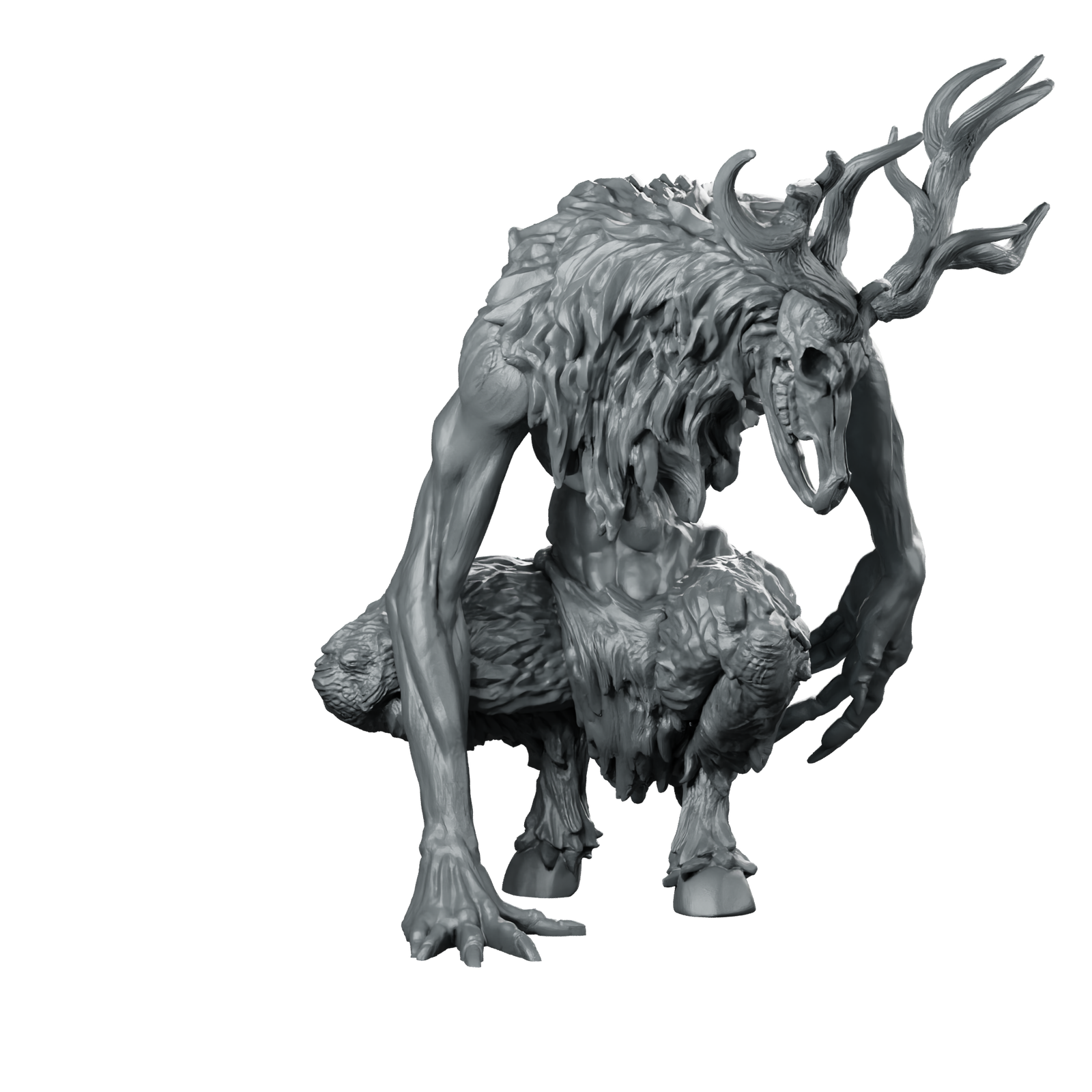Wendigo Miniature Wendigo Antlered Undead Creature Miniature 360 Spin 01