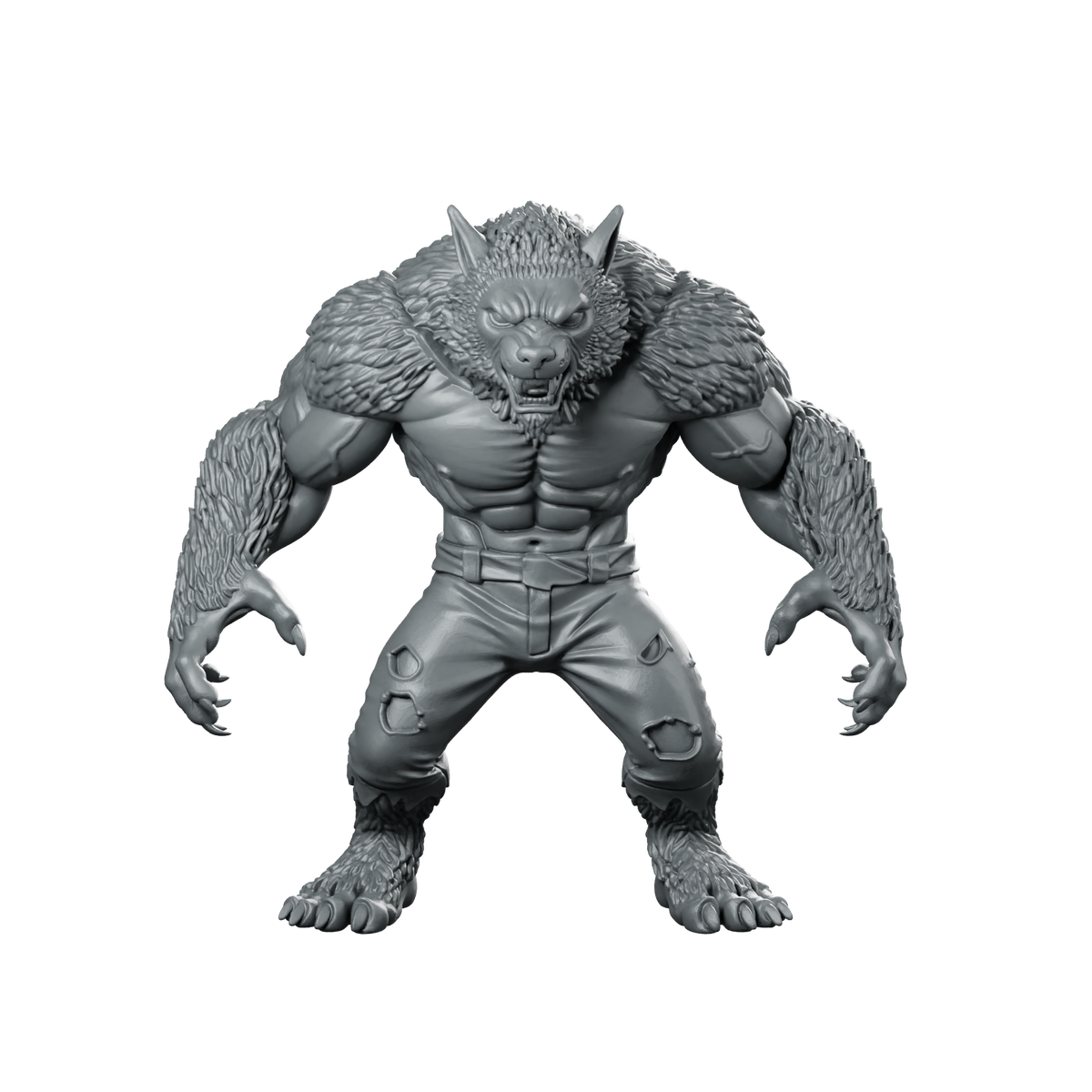 Werewolf Crouching With Claws Out Miniature Beast Miniature 360 Spin 01