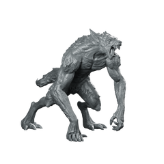 Werewolf Miniature Savage Lupine Beast Resin Miniature 360 Spin 01