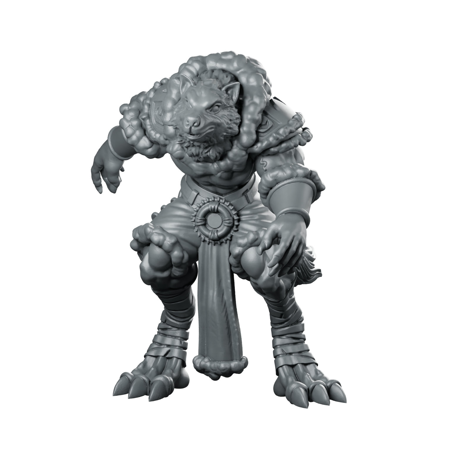 Werewolf Miniature Werewolf Shaman Miniature 360 Spin 01