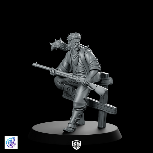 Western Caleb Frontier Tracker Miniature Rifleman Gunslinger Hero