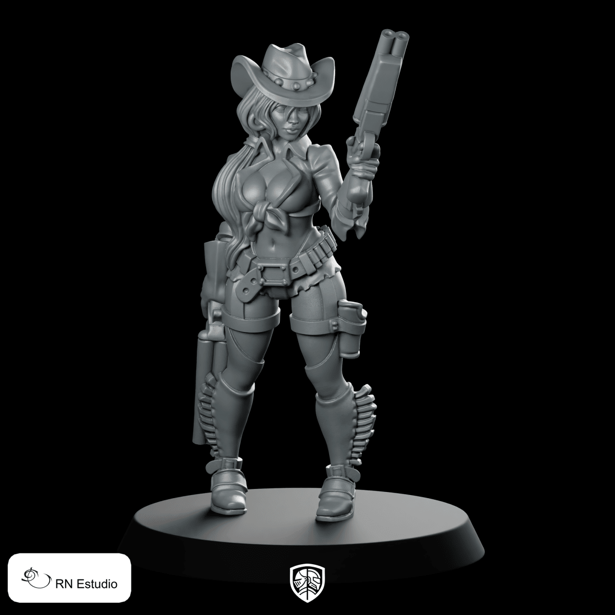 Western Irvina Cowgirl Miniature Wasteland Bounty Hunter Gunslinger - RN Estudio - We Print Miniatures