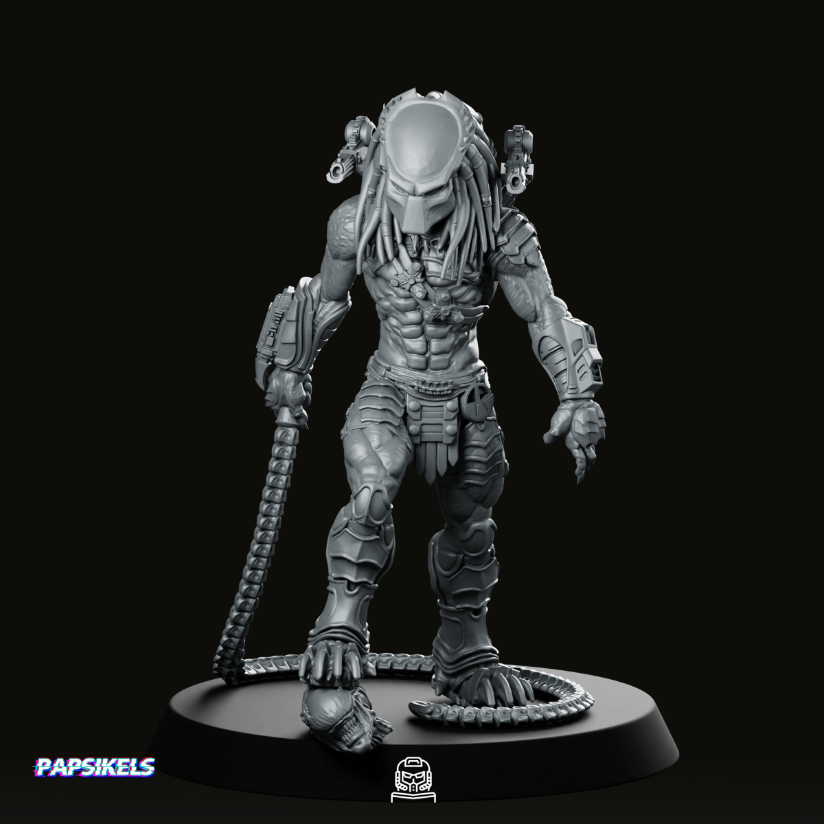 Whip Wulfen Skull Hunter Miniature - Papsikels Miniatures - We Print Miniatures