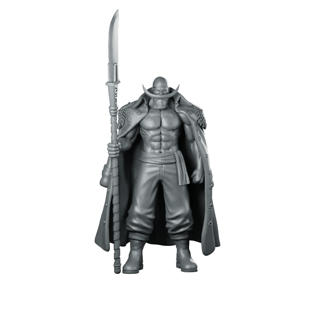 Whitebeard Miniature Pirate Lord Cloaked Polearm Hero - RN Estudio - We Print Miniatures