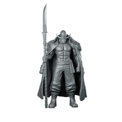 Whitebeard Miniature Pirate Lord Cloaked Polearm Hero - RN Estudio - We Print Miniatures