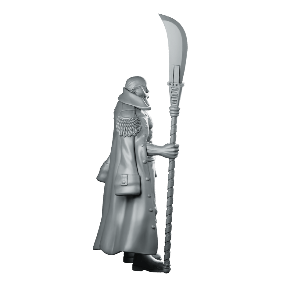 Whitebeard Miniature Pirate Lord Cloaked Polearm Hero - RN Estudio - We Print Miniatures