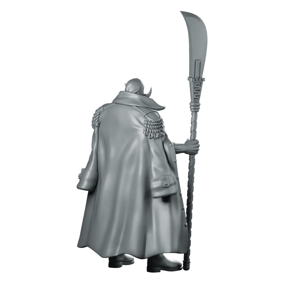 Whitebeard Miniature Pirate Lord Cloaked Polearm Hero - RN Estudio - We Print Miniatures