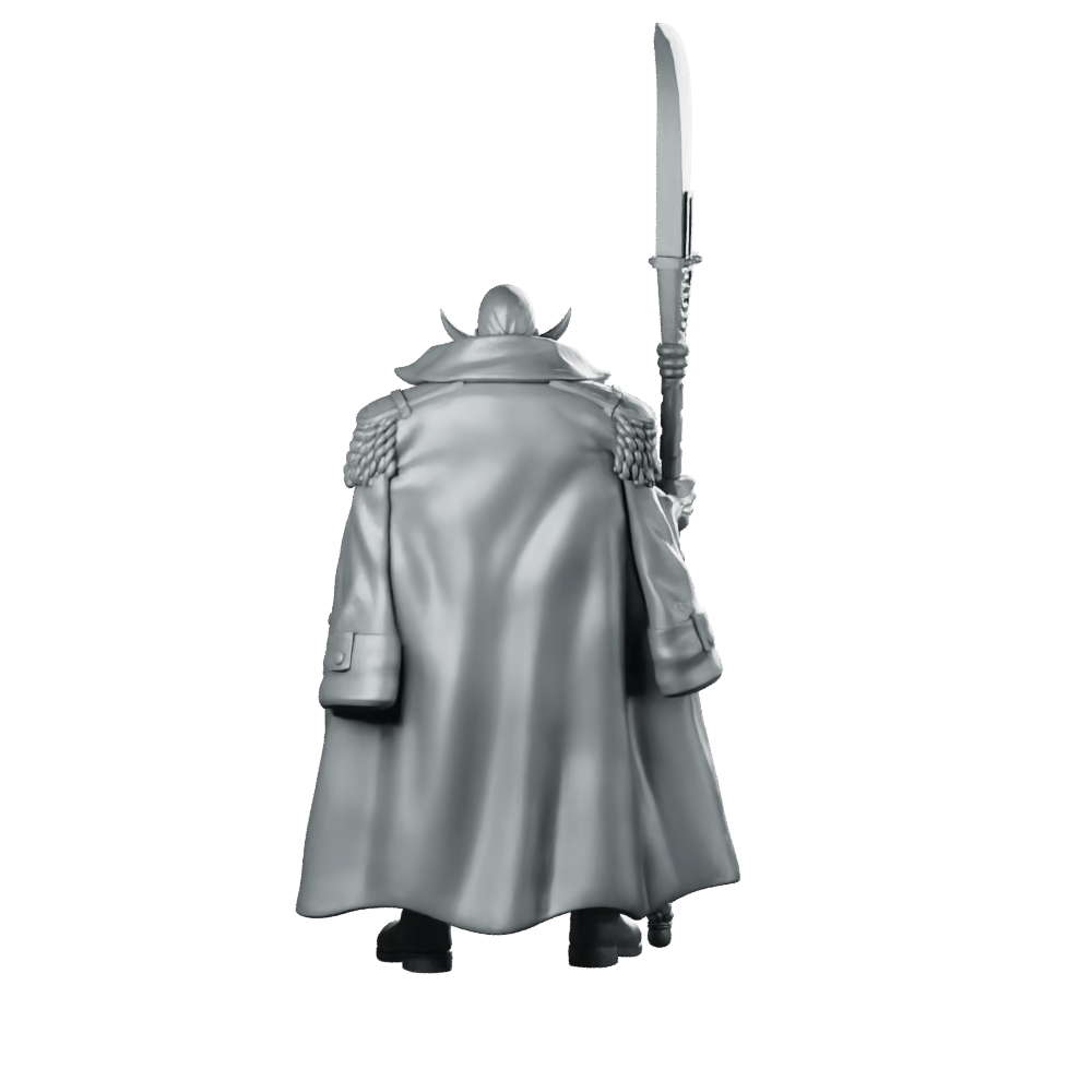 Whitebeard Miniature Pirate Lord Cloaked Polearm Hero - RN Estudio - We Print Miniatures