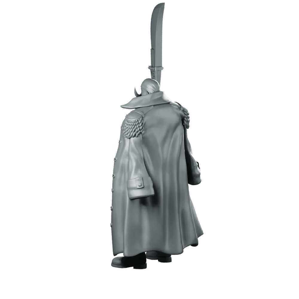Whitebeard Miniature Pirate Lord Cloaked Polearm Hero - RN Estudio - We Print Miniatures