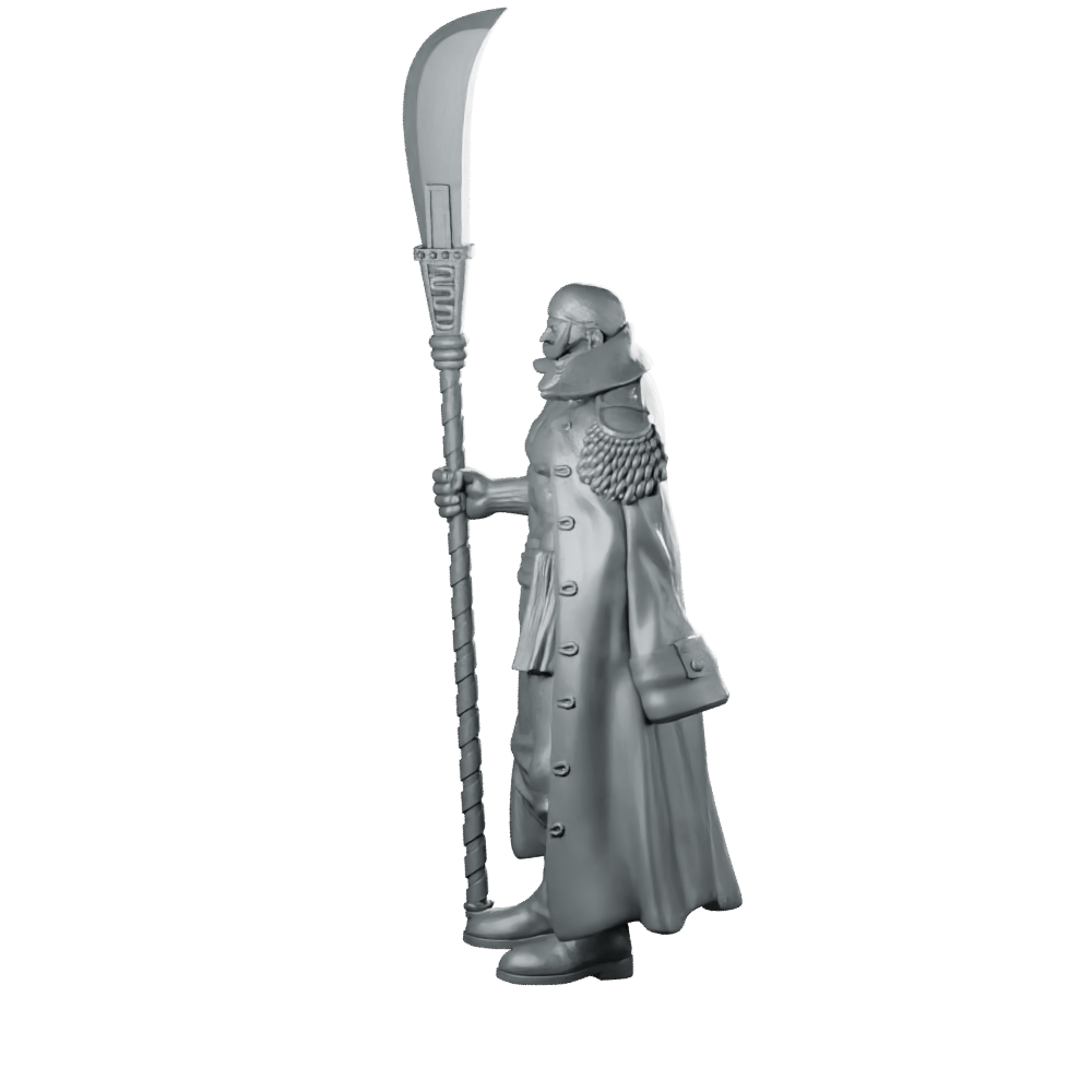 Whitebeard Miniature Pirate Lord Cloaked Polearm Hero - RN Estudio - We Print Miniatures