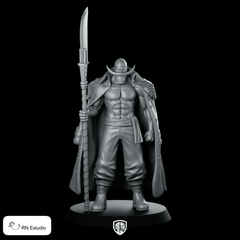 Whitebeard Miniature Pirate Lord Cloaked Polearm Hero - RN Estudio - We Print Miniatures