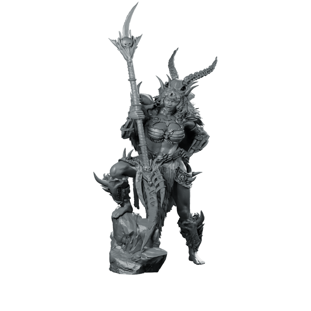 Wiara Miniature Horned Warrior Barbarian Resin RPG - Haito - We Print Miniatures