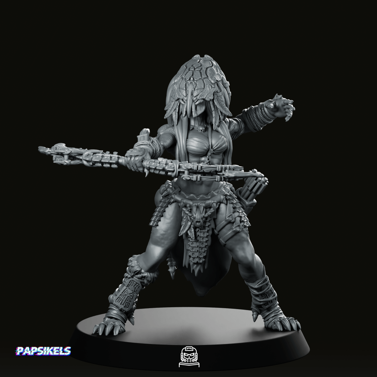 Widow Skull Hunter Owl Miniature - Papsikels Miniatures - We Print Miniatures