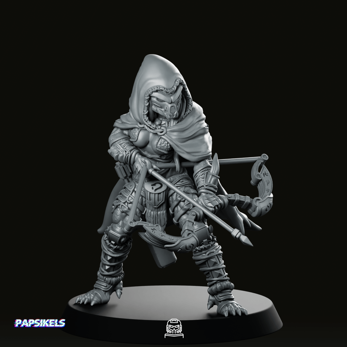 Widow Skull Hunter Siel Miniature - Papsikels Miniatures - We Print Miniatures