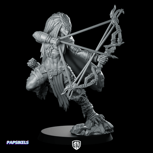Widow Skull Hunter Viper Miniature Cyberpunk Archer - Papsikels Miniatures - We Print Miniatures