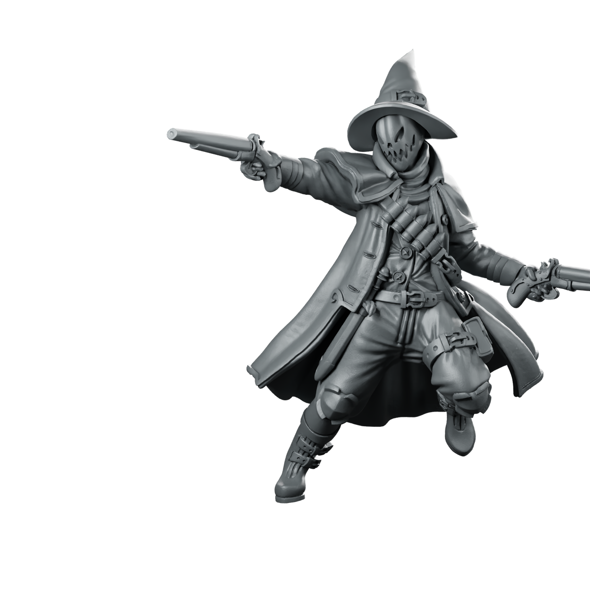 Witch Hunter 1 Miniature Pumpkin Gunslinger Miniature 360 Spin 01
