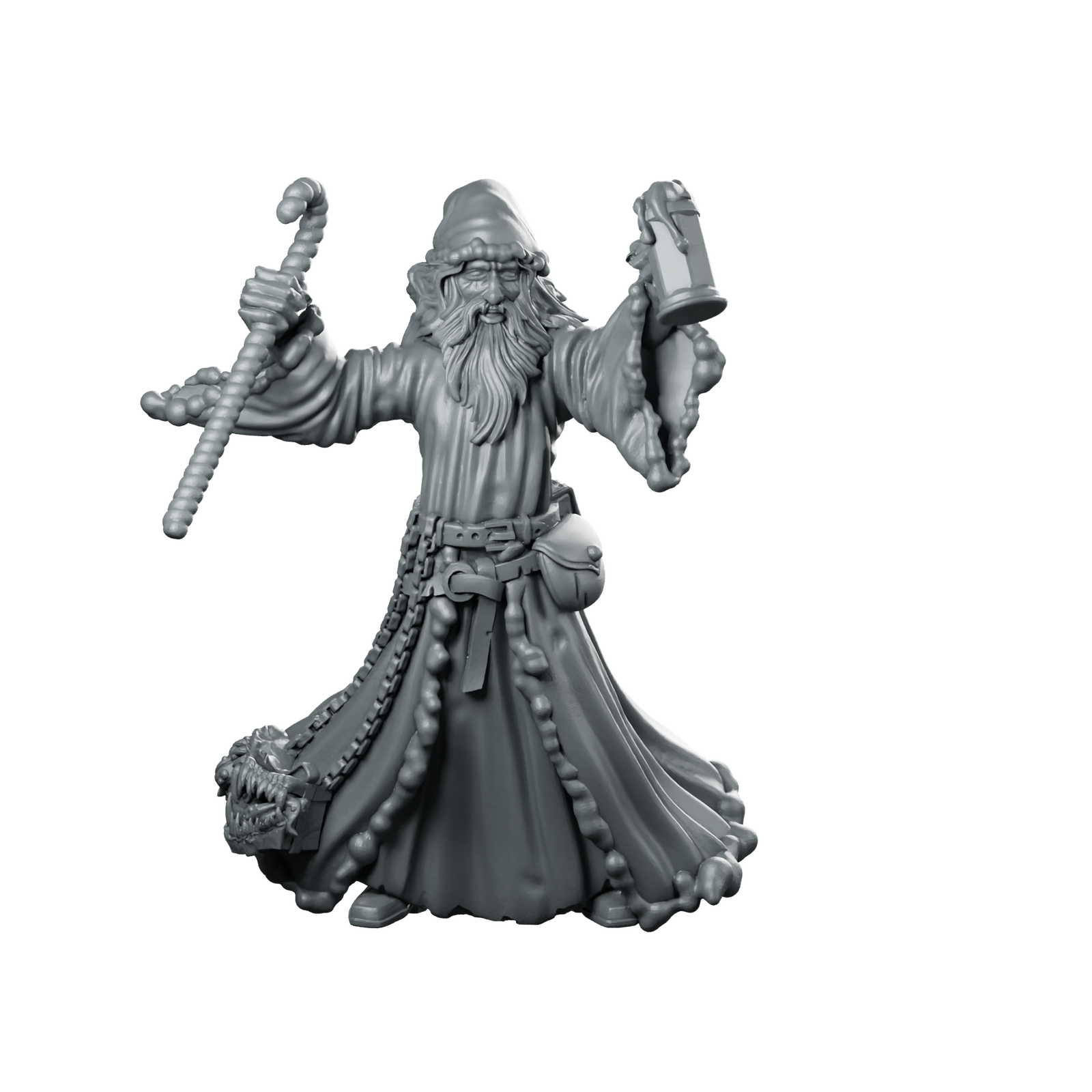 Wizard Christmass Miniature Wizard Mage Alchemist Miniature 360 Spin 01
