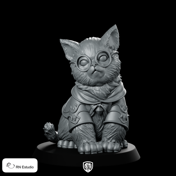 Wizard Gaton Mage Cat Miniature Cute Familiar Spellcaster