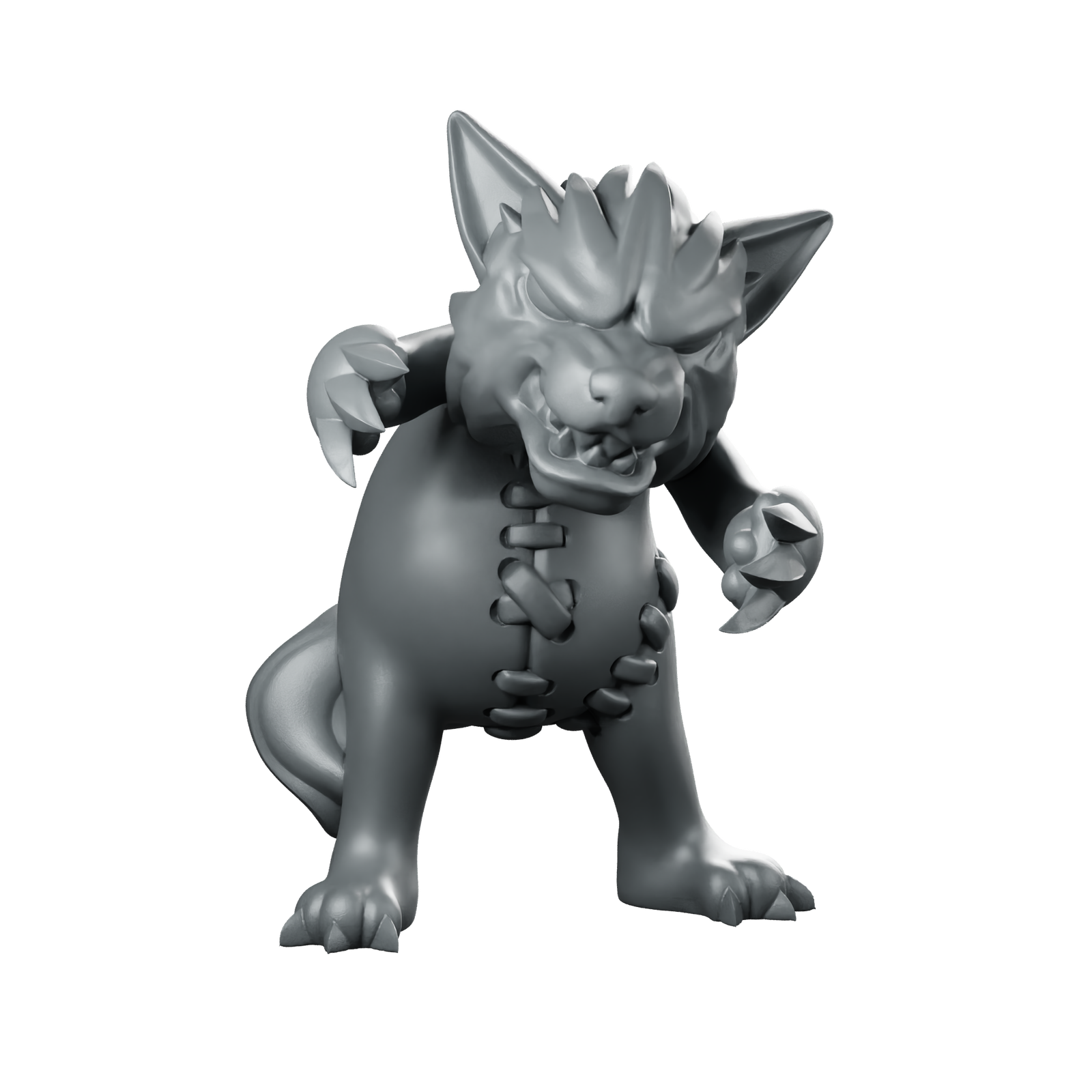 Wolf2 Wererats Miniature Savage Gnoll Bestial Miniature 360 Spin 01