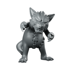 Wolf2 Wererats Miniature Savage Gnoll Bestial Miniature 360 Spin 01