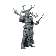 Woman Oracle Miniature Antlered Blindfolded Dagger Seer - CastNPlay - We Print Miniatures