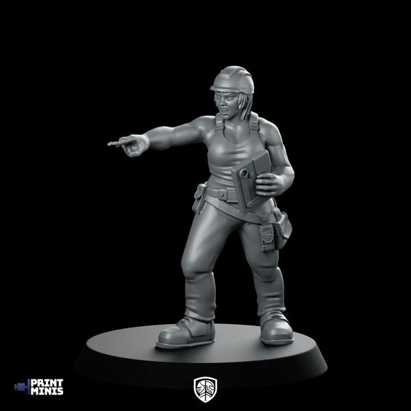 Worker 1 Miniature Industrial Foreman Pointing Shouting - PrintMinis - We Print Miniatures