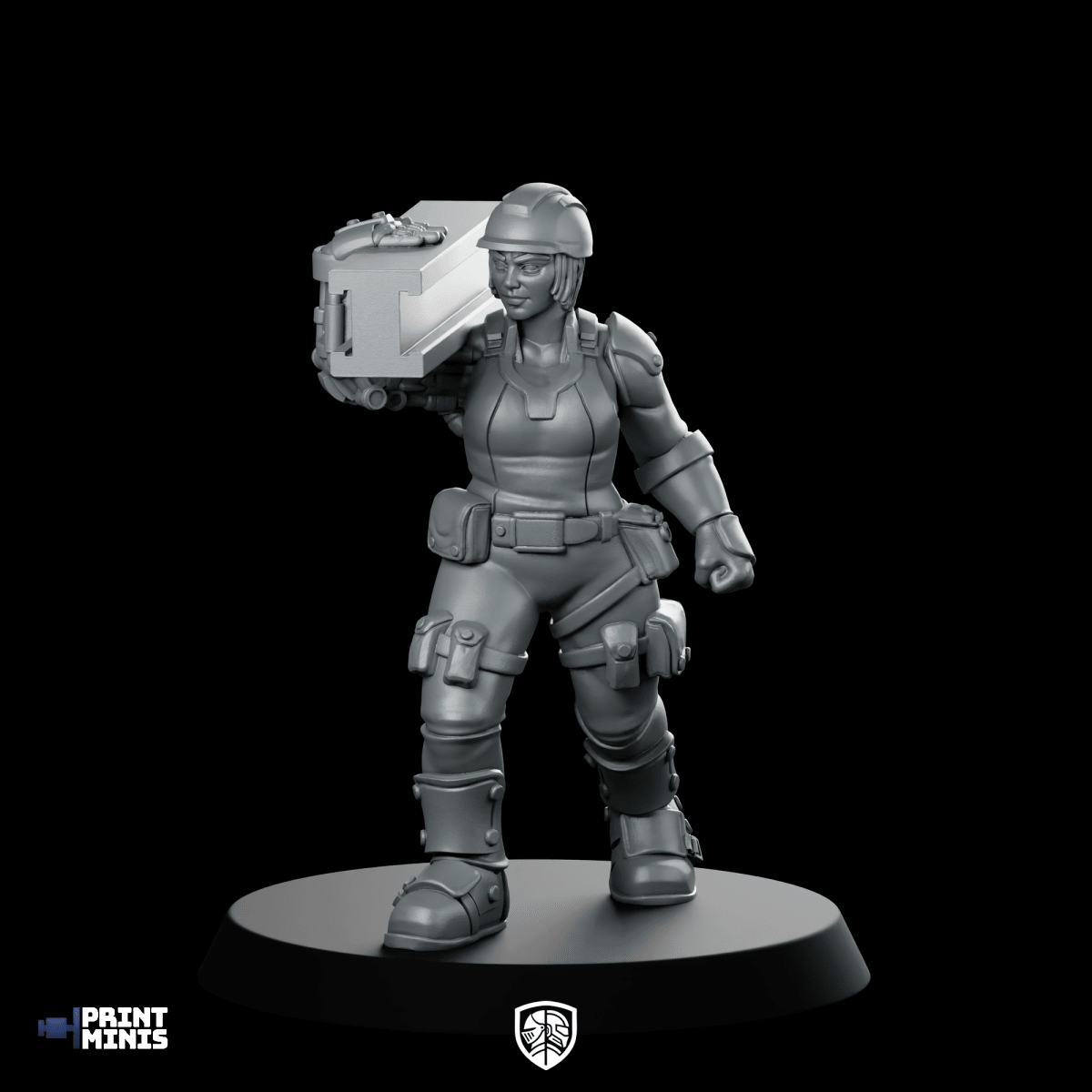 Worker 2 Miniature Armoured Industrial Cargo Hauler - PrintMinis - We Print Miniatures