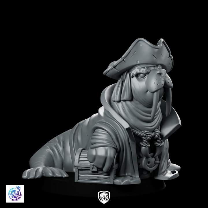 Worlo Captain A Pet Wallrus Miniatuur Piraat Zee