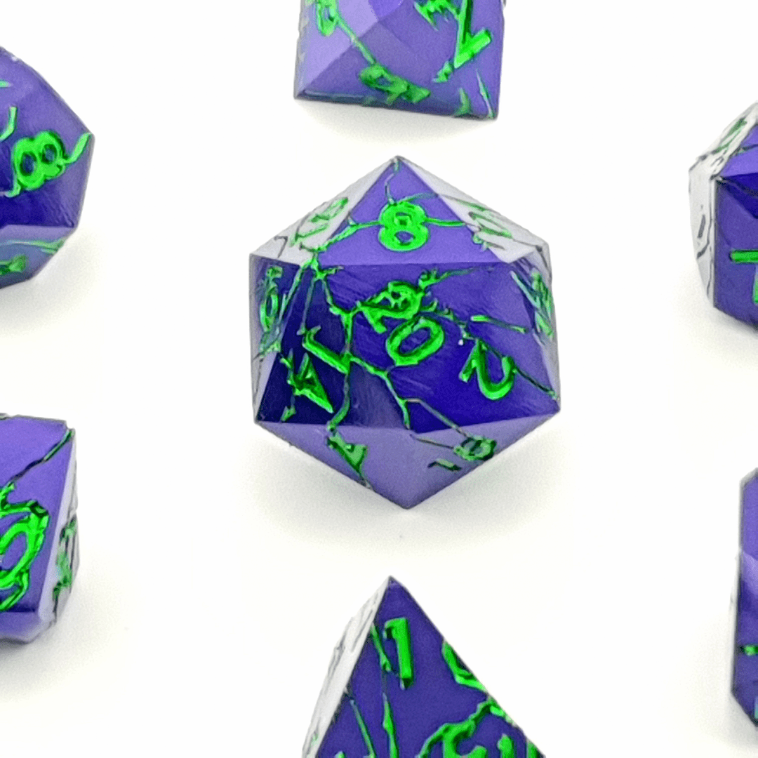 Wraith Bloom | Solid Metal Dice | 7 Piece Set - Tabletop Dominion - We Print Miniatures