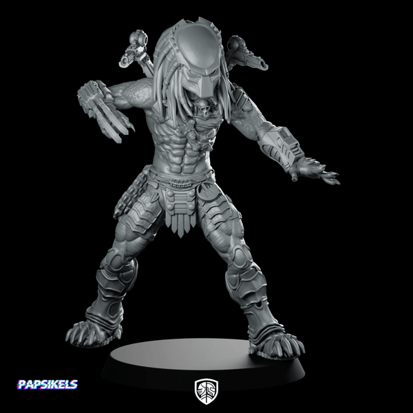 Wulfen Skull Hunter Dual Plasma Launcher Miniature Alien - Papsikels Miniatures - We Print Miniatures