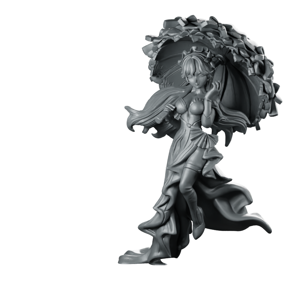Wuwa Cantarella Product Render Miniature Parasol Maiden Miniature 360 Spin 01