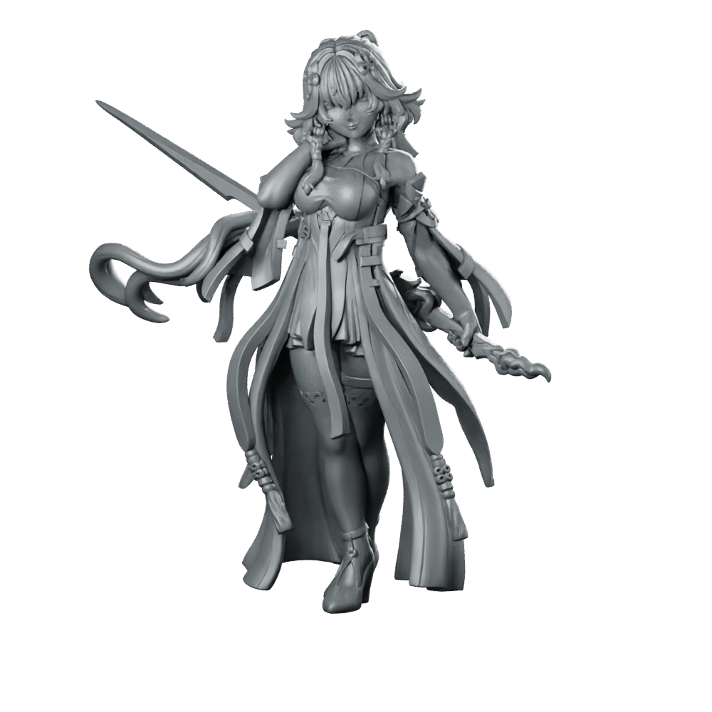 Wuwa Changli Product Render Miniature Sword Maiden - RN Estudio - We Print Miniatures