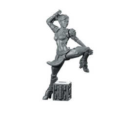 Xiu Ying 2 Cyberpunk Miniature Female Operative Fighter Miniature 360 Spin 01