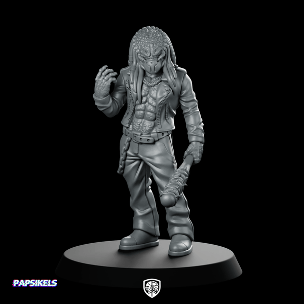 Yakuza Skull Hunter Turso Yamadochi Reptilian Gangster - Papsikels Miniatures - We Print Miniatures