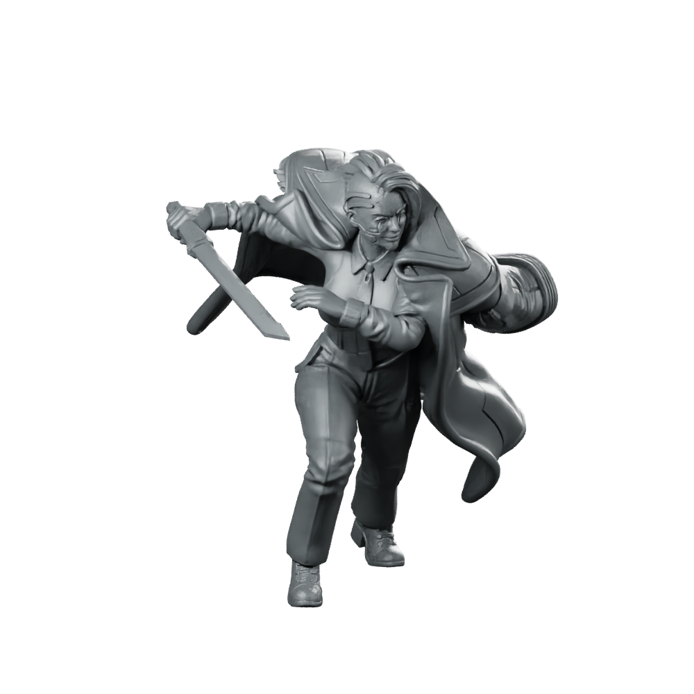 Yara Belle Kuznetsova 2v1 Miniature Cyberpunk Hunter Miniature 360 Spin 01