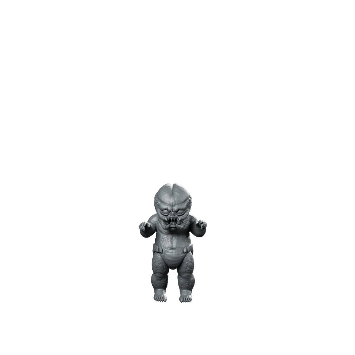 Yautja Toddler Sci Fi Miniature Alien Creature Miniature 360 Spin 01