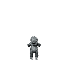 Yautja Toddler Sci Fi Miniature Alien Creature Miniature 360 Spin 01