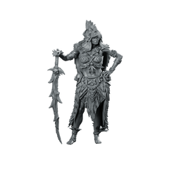 Ysnara Miniature Female Barbarian Warrior Resin RPG - Haito - We Print Miniatures