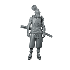 YugenJiiSan 01a Cyberpunk Miniature Veteran Warrior Samurai Miniature 360 Spin 01