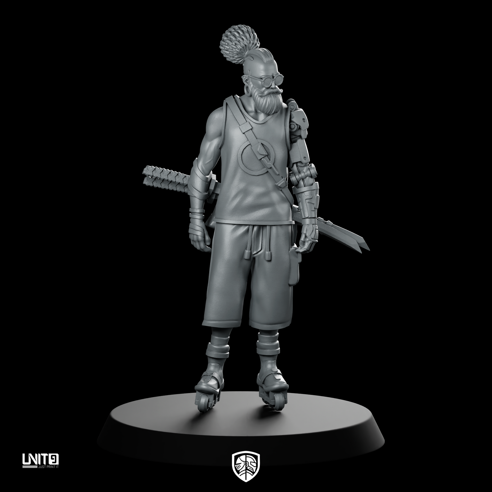 YugenJiiSan 01a Cyberpunk Miniature Veteran Warrior Samurai