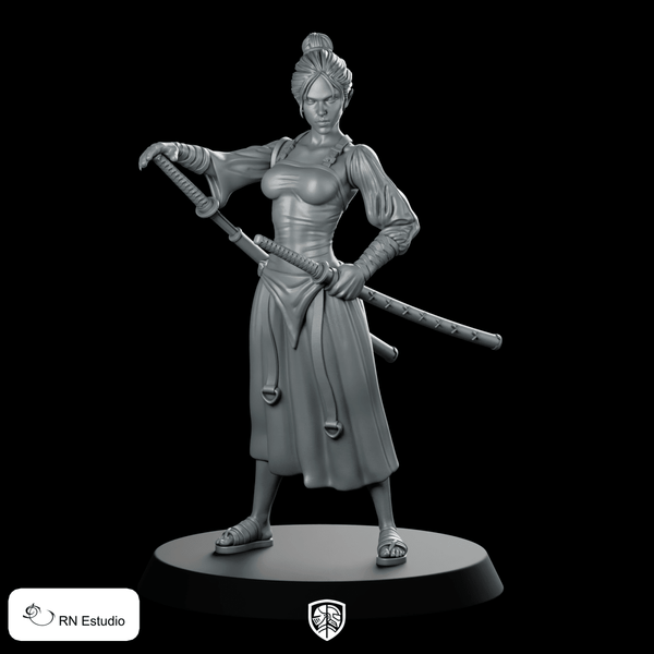 Yuki Shinobi Miniature Female Katana Ninja Assassin - RN Estudio - We Print Miniatures