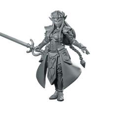Fantasy Zalidra Elven Princess Miniature Royal Swordswoman Hero Miniature 360 Spin 01