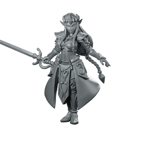 Fantasy Zalidra Elven Princess Miniature Royal Swordswoman Hero Miniature 360 Spin 01