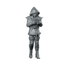 Zara Davis 01 Cyberpunk Miniature Hooded Scout Navigator Miniature 360 Spin 01